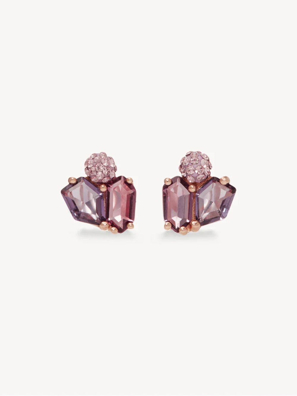 Hillberg & Berk Pink Crystal Cluster Stud Earrings - Women Jewelry - Picture 1 of 2